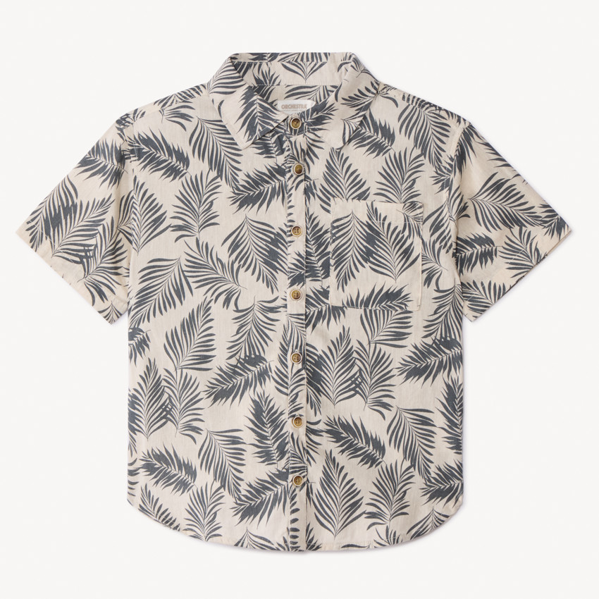 Korte mouwen overhemd met bladprint voor jongens 