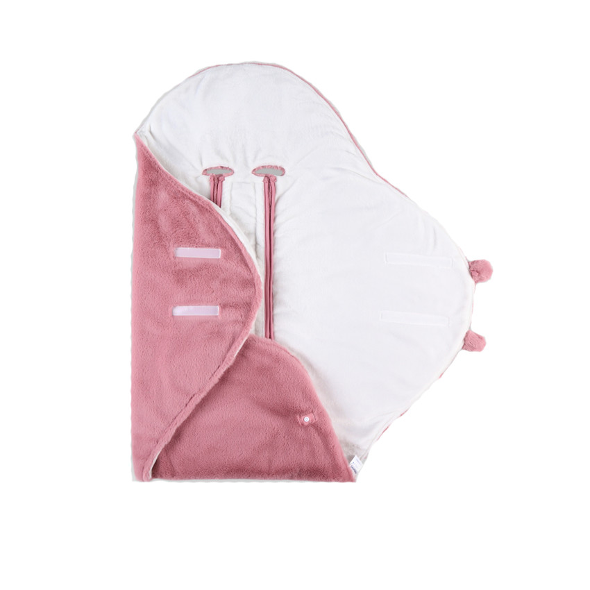 Couverture de promenade en fausse fourrure - Rose 