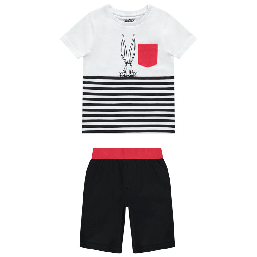 Ensemble uit biokatoen met opdruk van Bugs Bunny (Looney Tunes) 