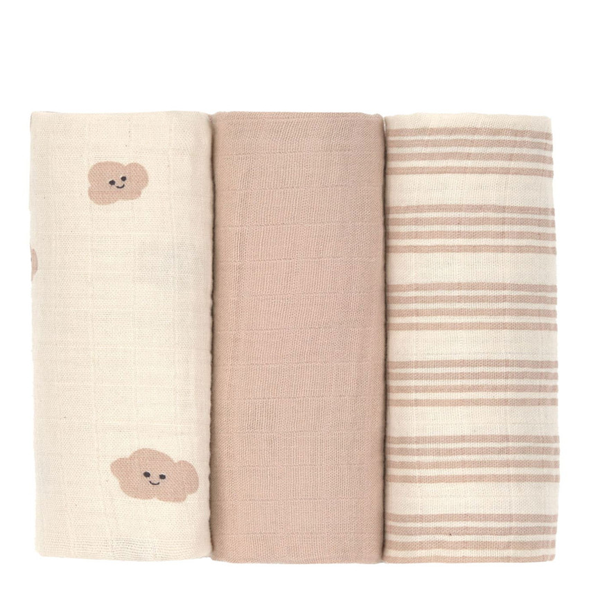 Set van 3 tetradoeken 60x60cm Tiny Team Mushroom 