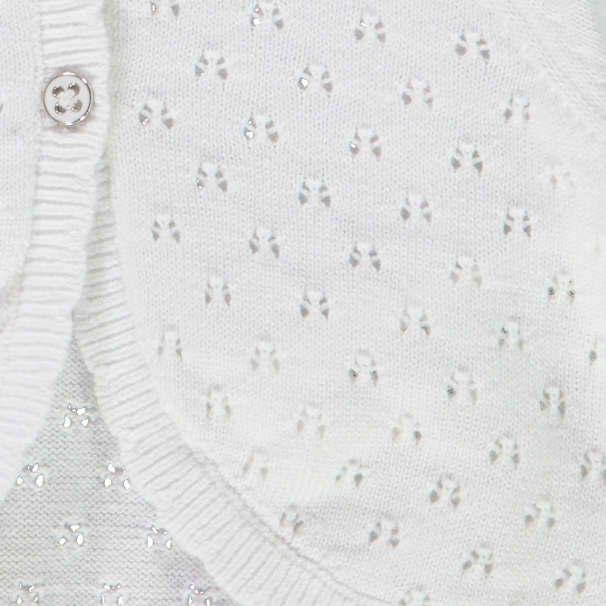 Gebreid vest in opengewerkt gaas voor meisjes baby 