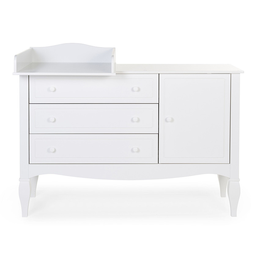 Commode 3 tiroirs + Plan  à langer Romantic - Blanc 