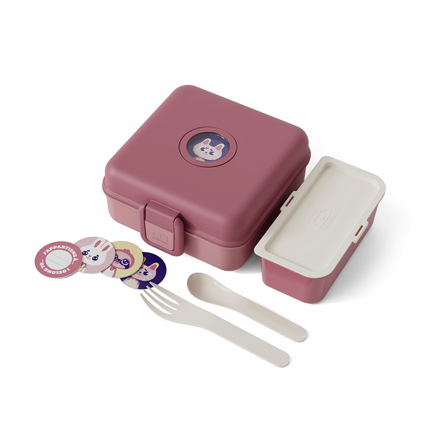 Lunchbox personnalisable 850ml Snacky avec couverts Pink Blush 