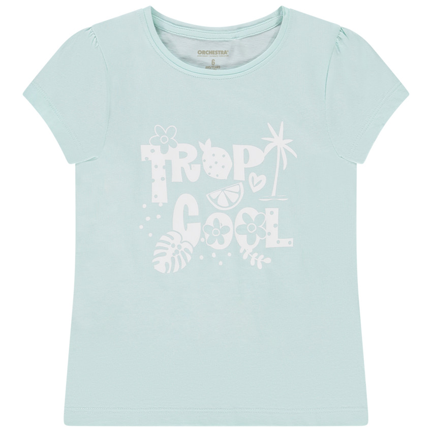 T-shirt met korte mouwen en fantasieprint voor meisjes 