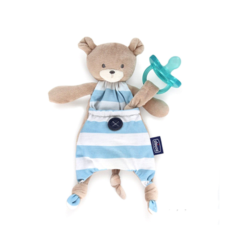 Attache-sucette doudou pocket Friend - Bleu 
