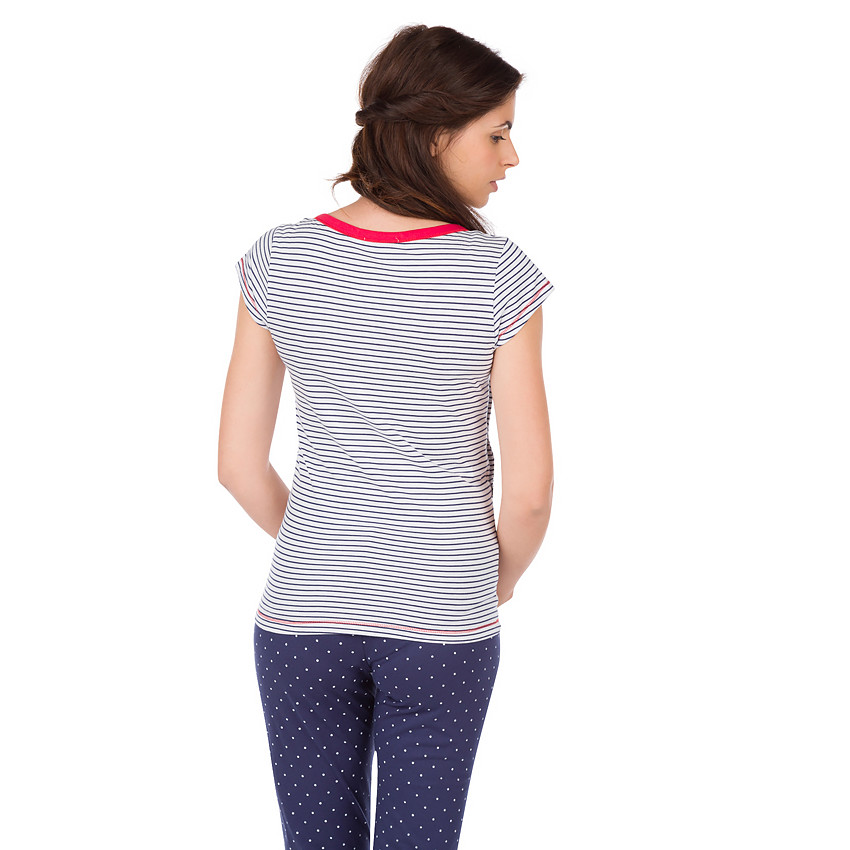 Tee-shirt manches courtes homewear de grossesse et d'allaitement 