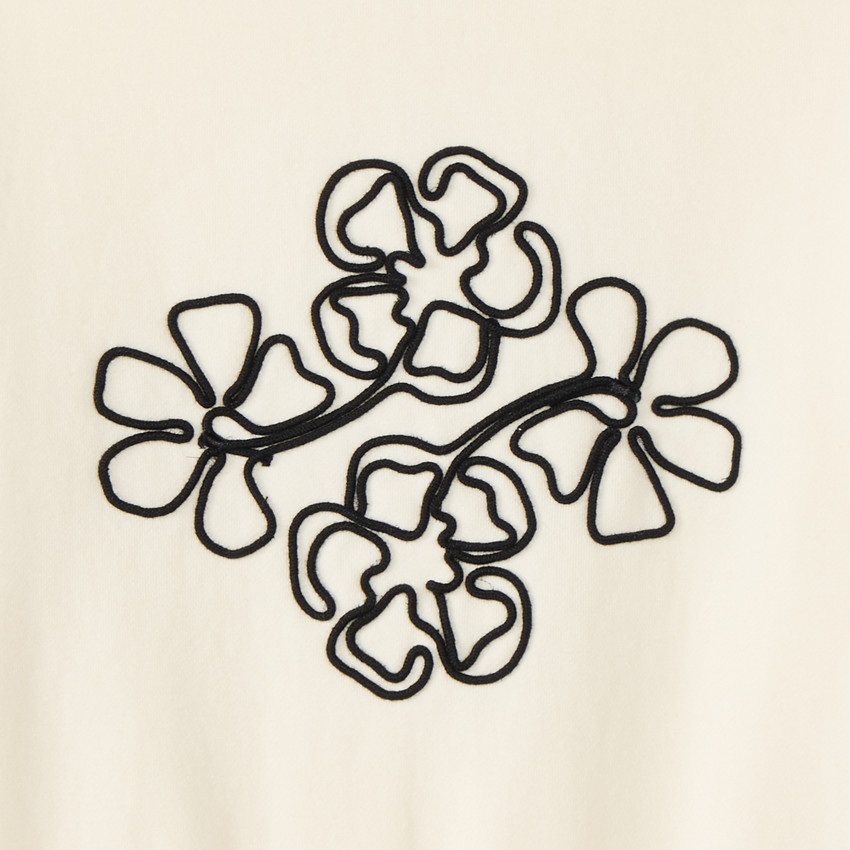 Sweatshirt meisjes van fleece met cording bloemen 