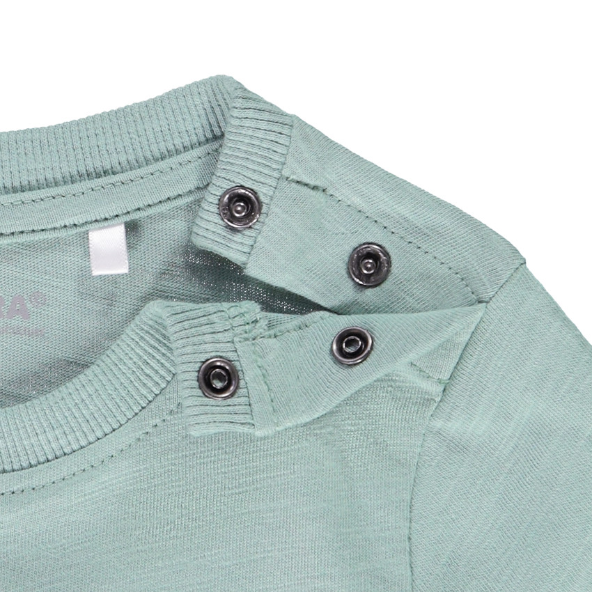 Korte mouwen T-shirt in jersey slub met print Londen voor baby jongen 