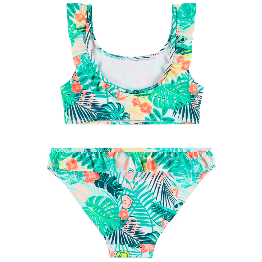 Bikini voor meisjes met tropische SmileyWorld-print 