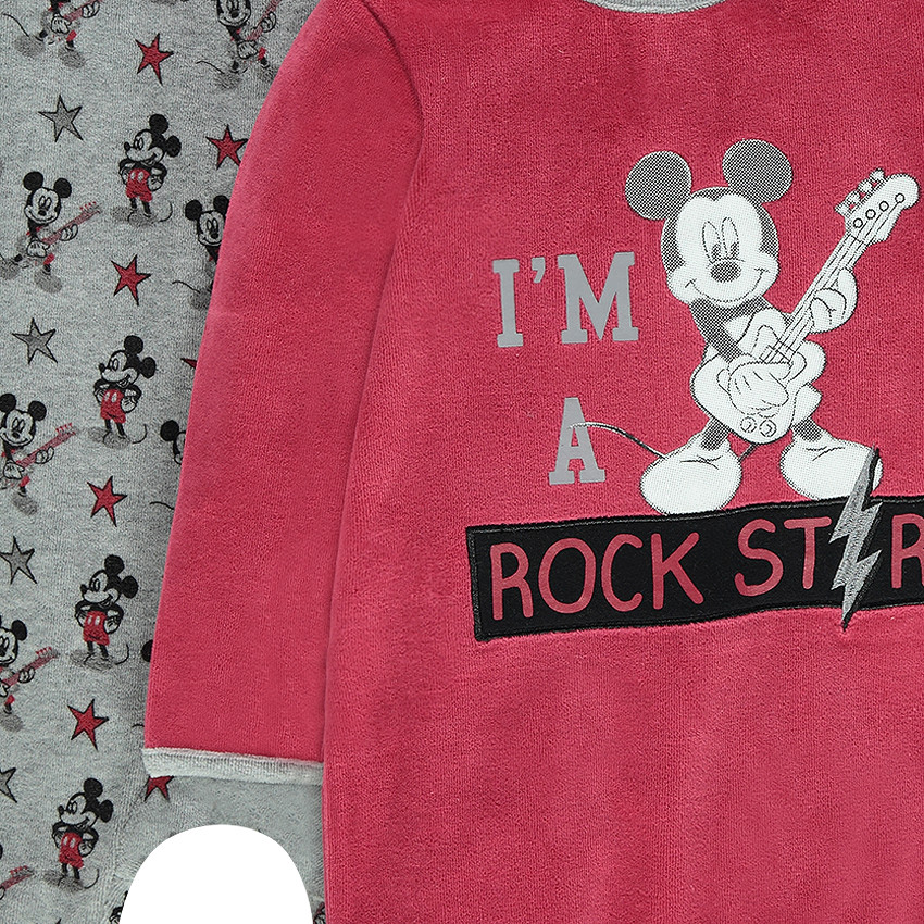 Lot de 2 dors-bien en velours Disney motif Mickey 