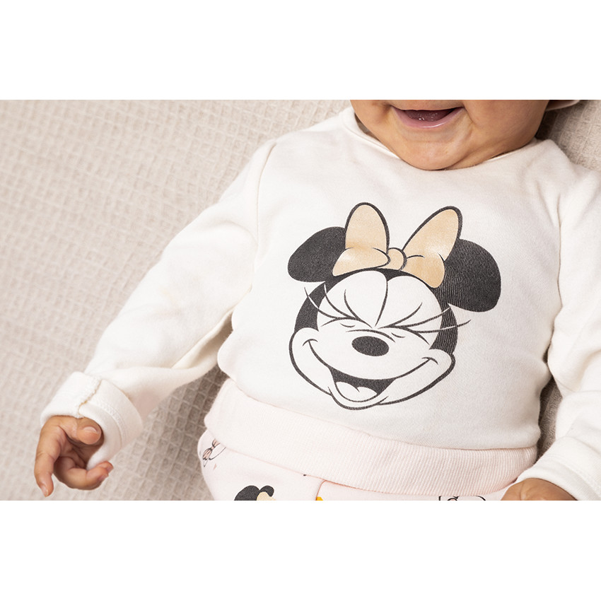 Ensemble 3 pièces bonnet + body + pantalon imprimé Minnie Disney pour bébé fille 