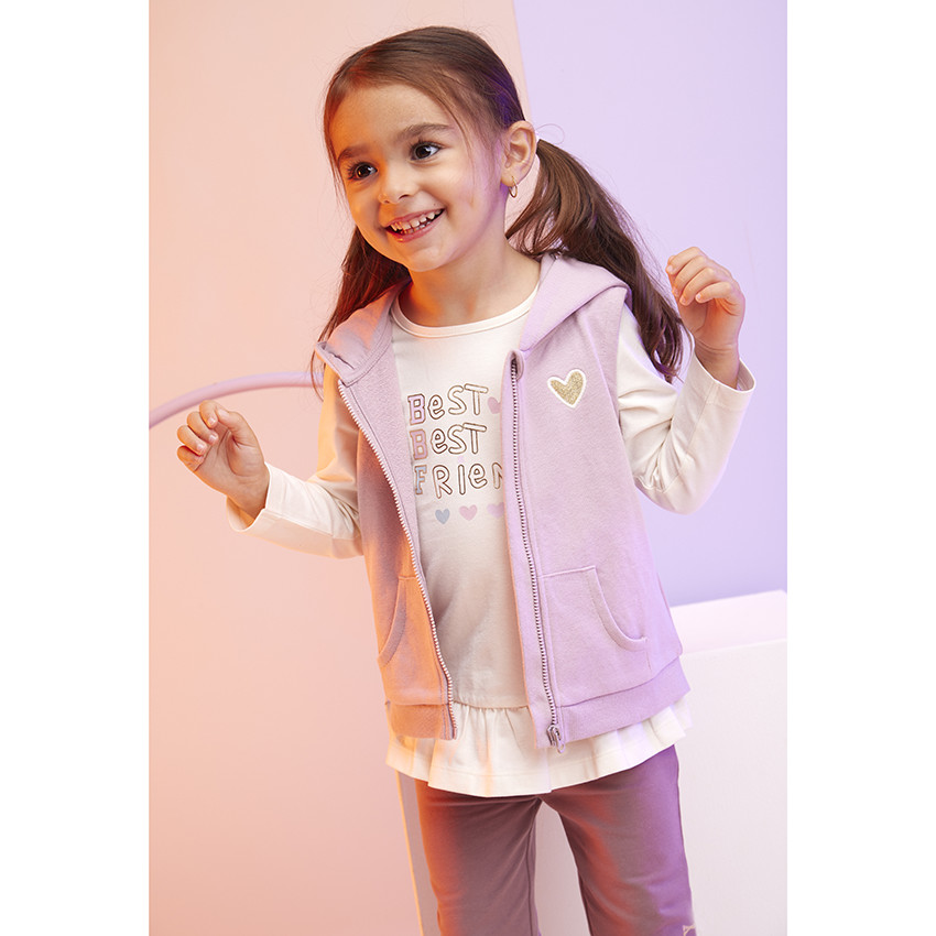 Vest zonder mouwen + T-shirt met lange mouwen + Legging voor baby meisje 