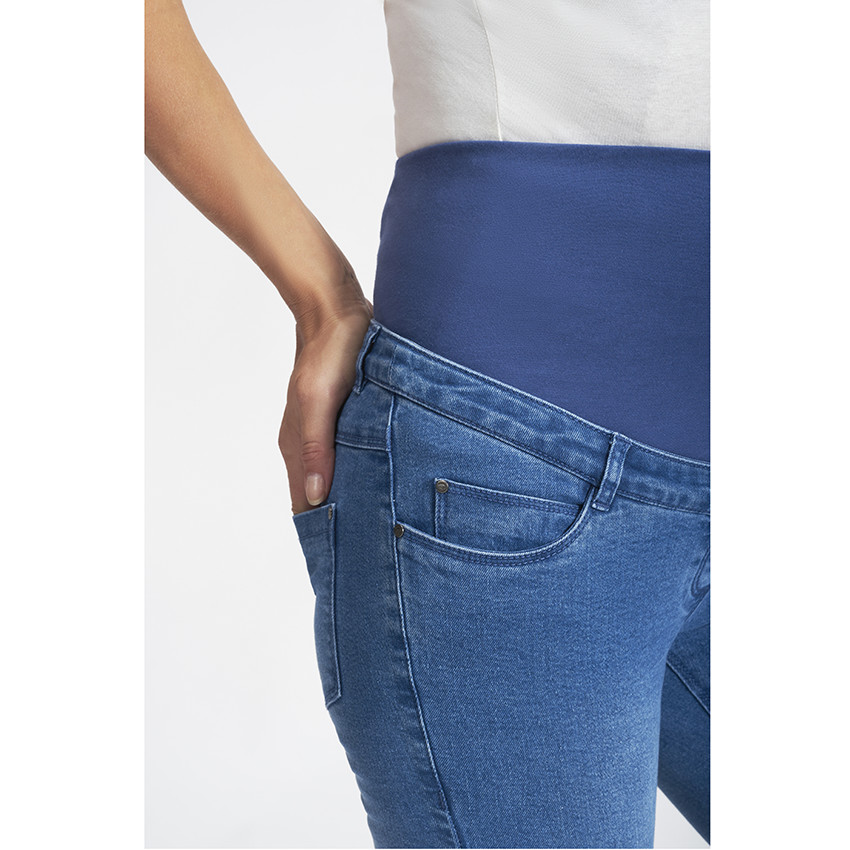 Jeans voor zwangerschap met hoge hoofdband 