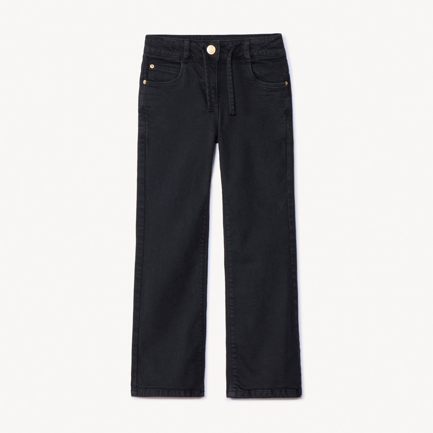 Jean large uni avec cordon pour fille 