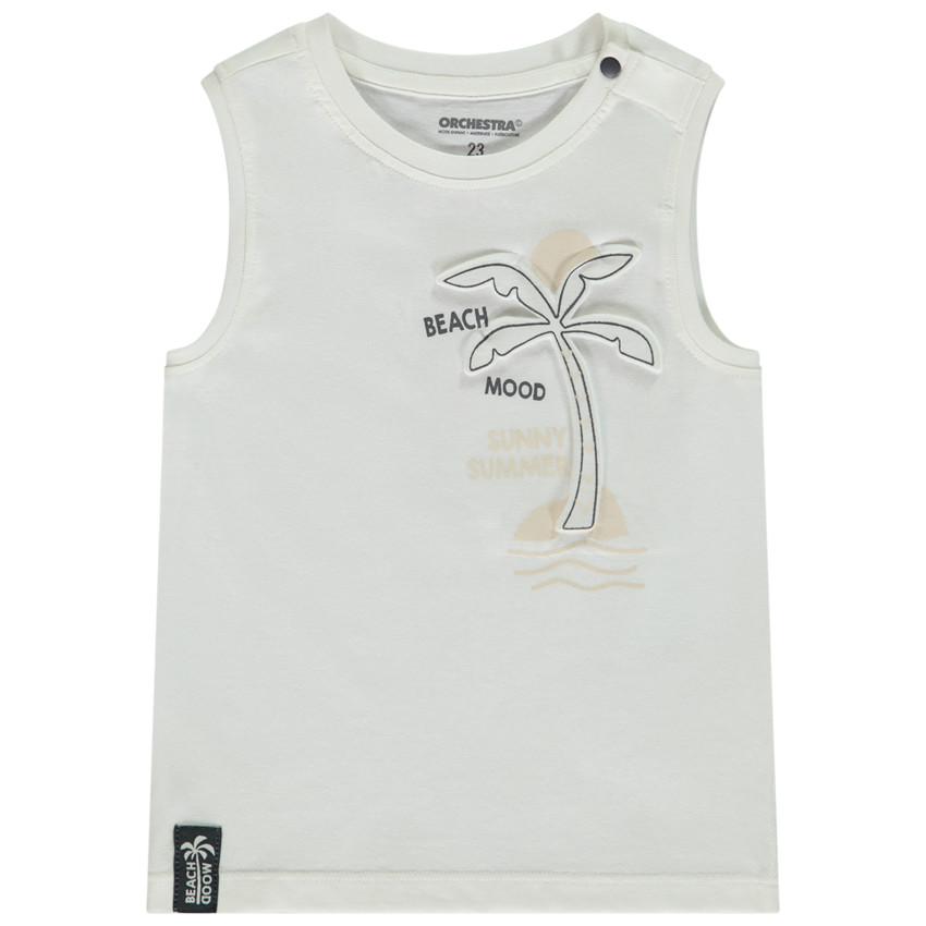 Palmboom reliëf tanktop voor babyjongen 