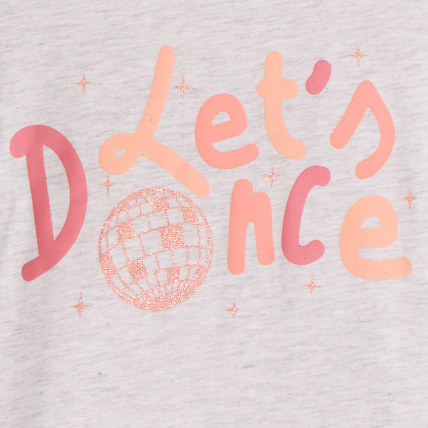 T-shirt manches longues printé à paillettes pour fille 
