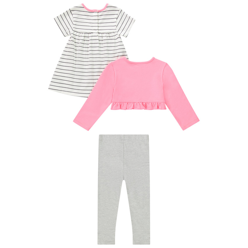 Drie-delige set met tuniek, vest en legging voor meisjes 
