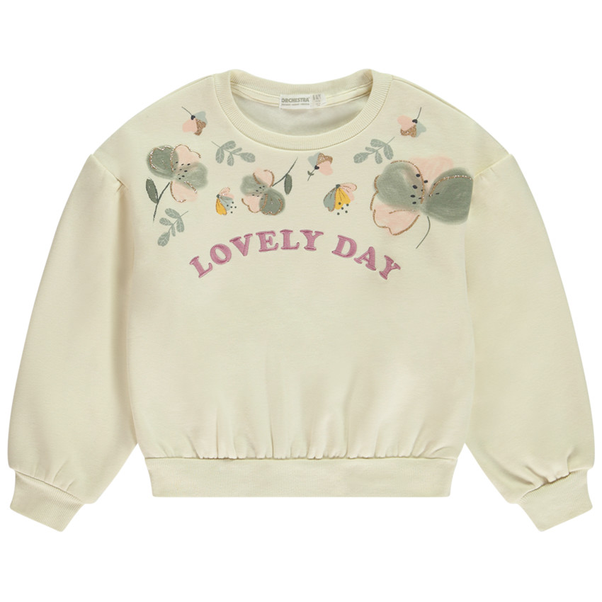Oversized sweatshirt met bloemen en fantasiepatronen voor meisjes 