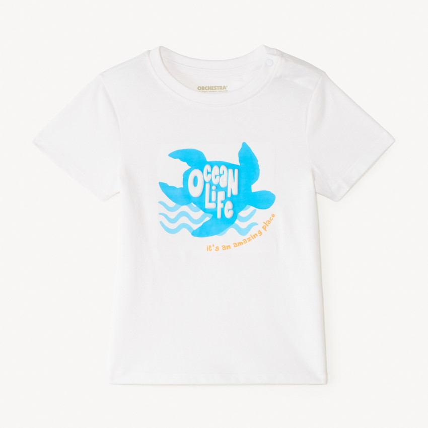 T-shirt manches courtes motifs fantaisie embossés pour bébé garçon 