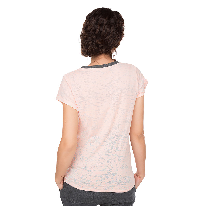 Homewear zwangerschapsshirt met korte mouwen en gebroken effect 