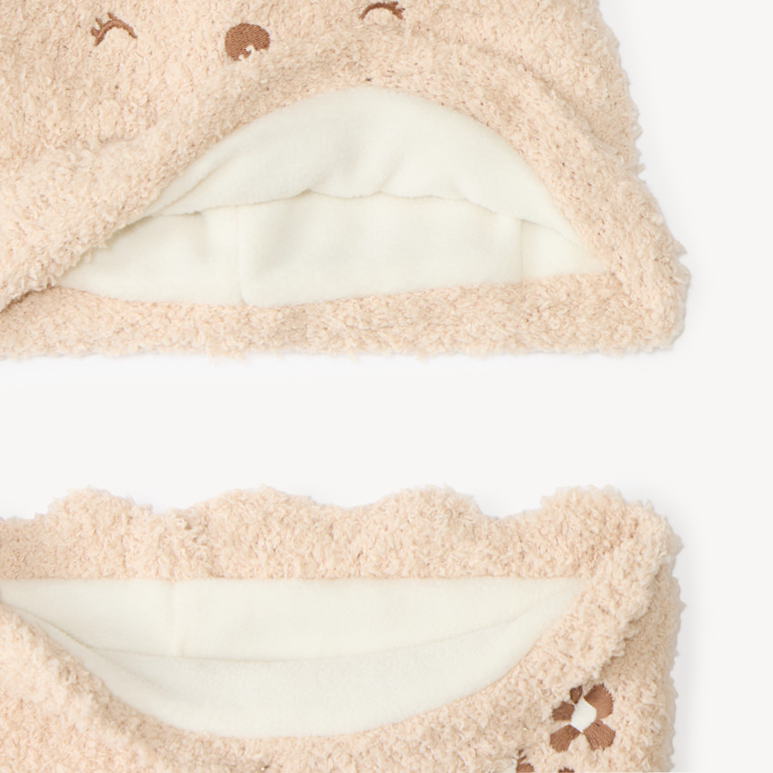 Ensemble bonnet et snood en sherpa bébé fille 