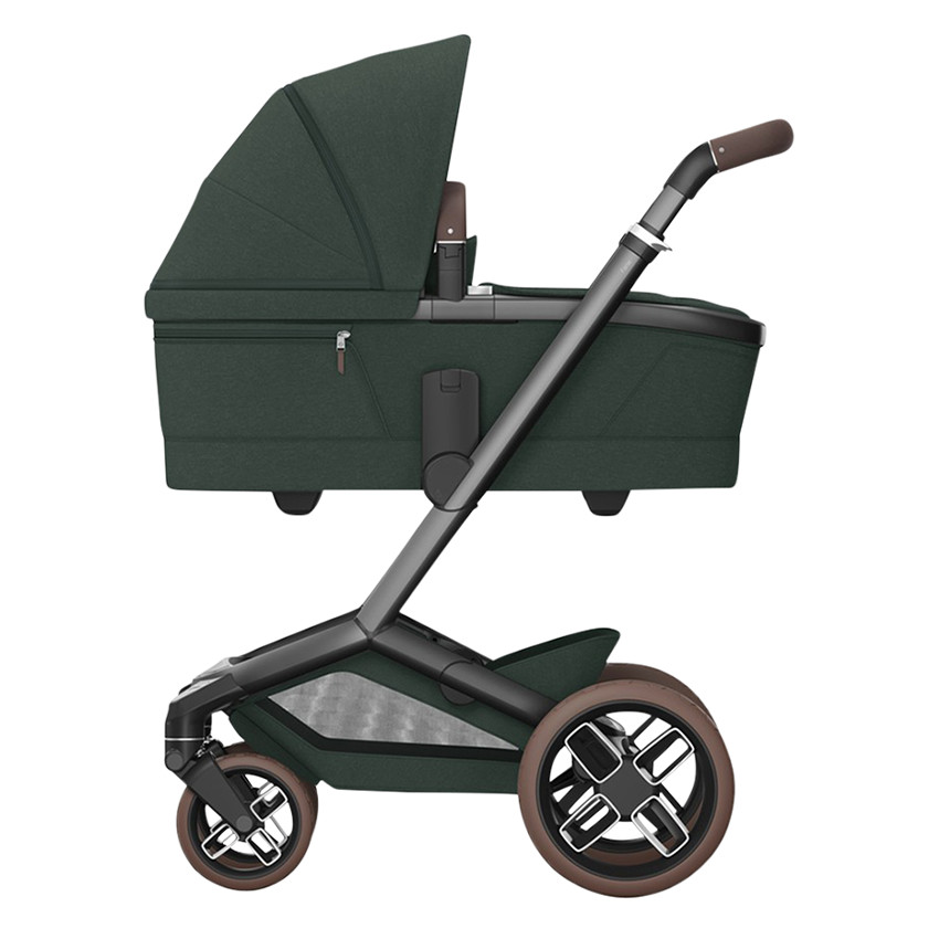 Kinderwagen Fame + Draagmand Twillic Green/Brown Leather 