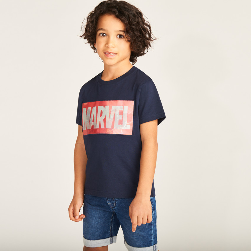 T-shirt manches courtes print lenticulaire Avengers Marvel garçon 