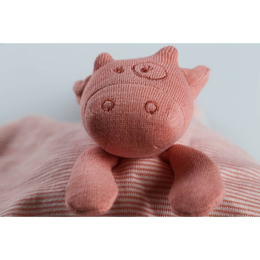Doudou plat Lola 100% coton - Rose  