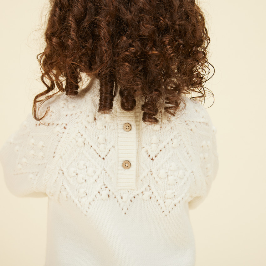 Robe manches longues en tricot uni pour bébé fille 