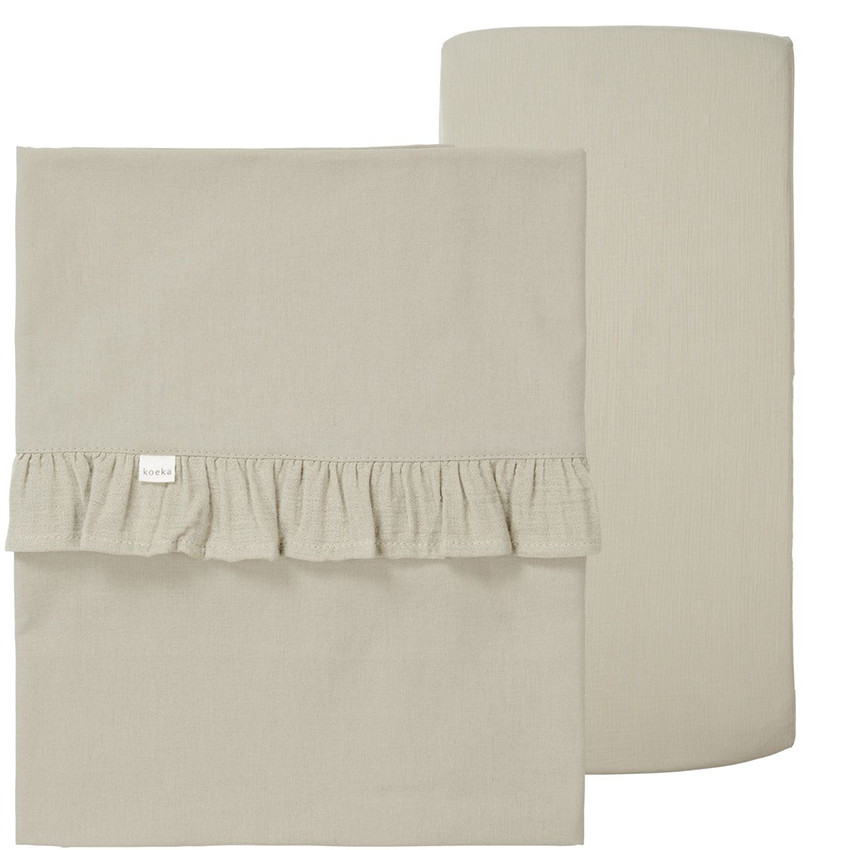 Set berceau Drap housse et Drap Ruffle Combi Faroo Sage TOG 0.1 