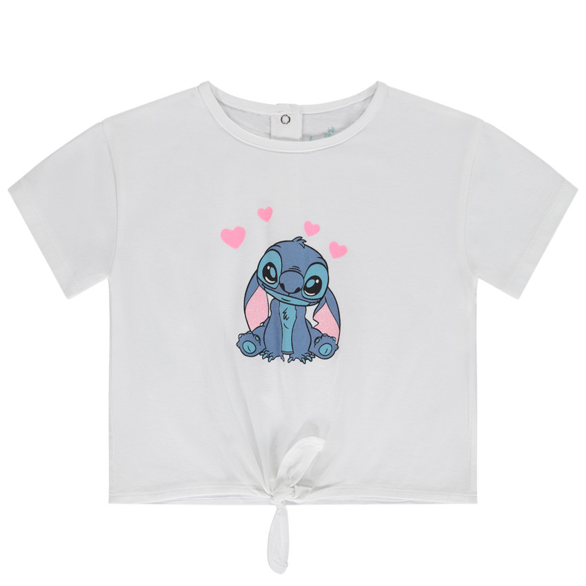 T-shirt met korte mouwen print Stitch Disney voor meisjes 