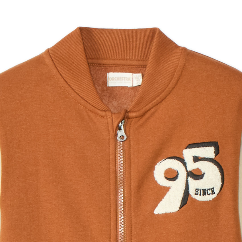 Vest met fantasieborduring en teddy kraag met joggingbroek voor jongens 