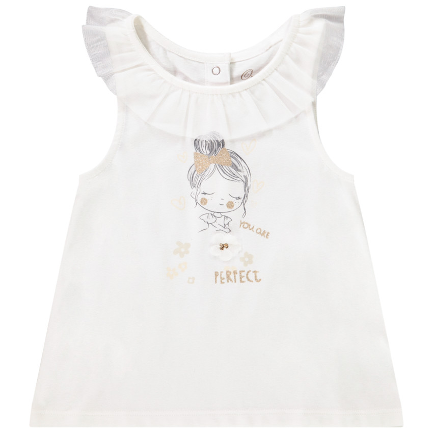 Débardeur avec collerette en tulle pour bébé fille 