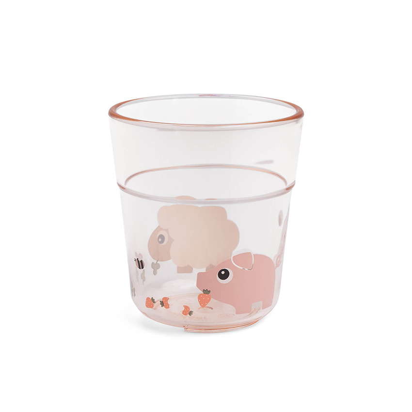 Petit verre Tiny Farm rose 