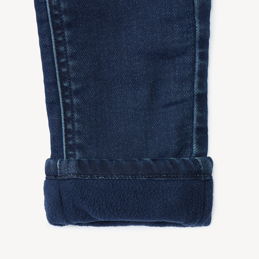 Jean uni doublé micropolaire pour bébé garçon 