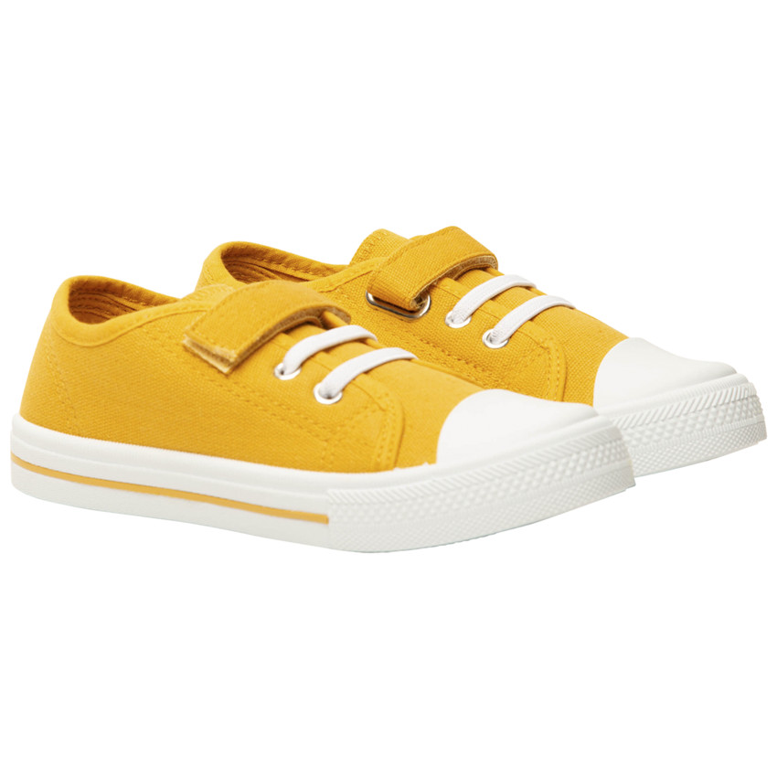 Lage sneakers van stof met elastische veters en klittenband voor jongens 