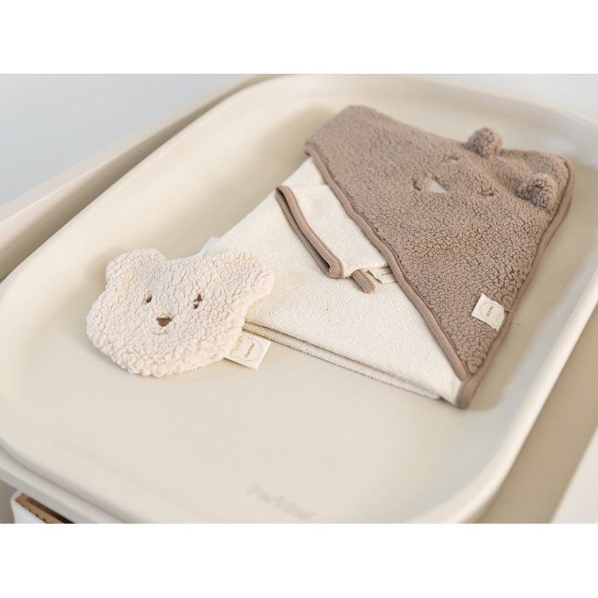 Cape de bain + Gant Bear Chocolate 