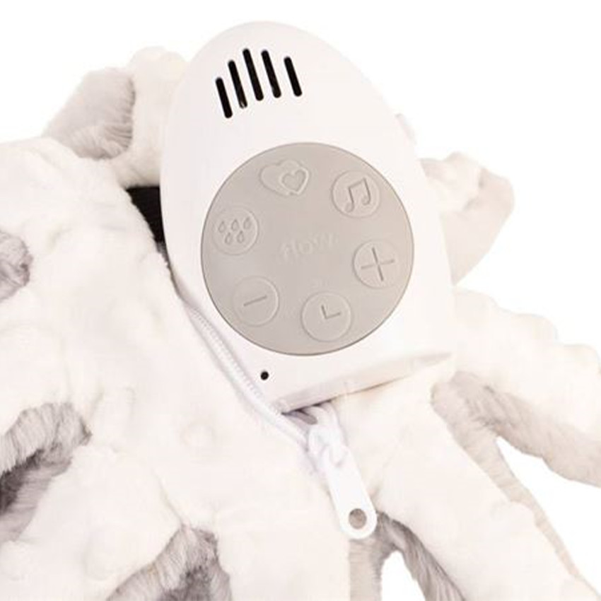 Peluche battements de coeur - Pieuvre Olly - Gris - à piles  