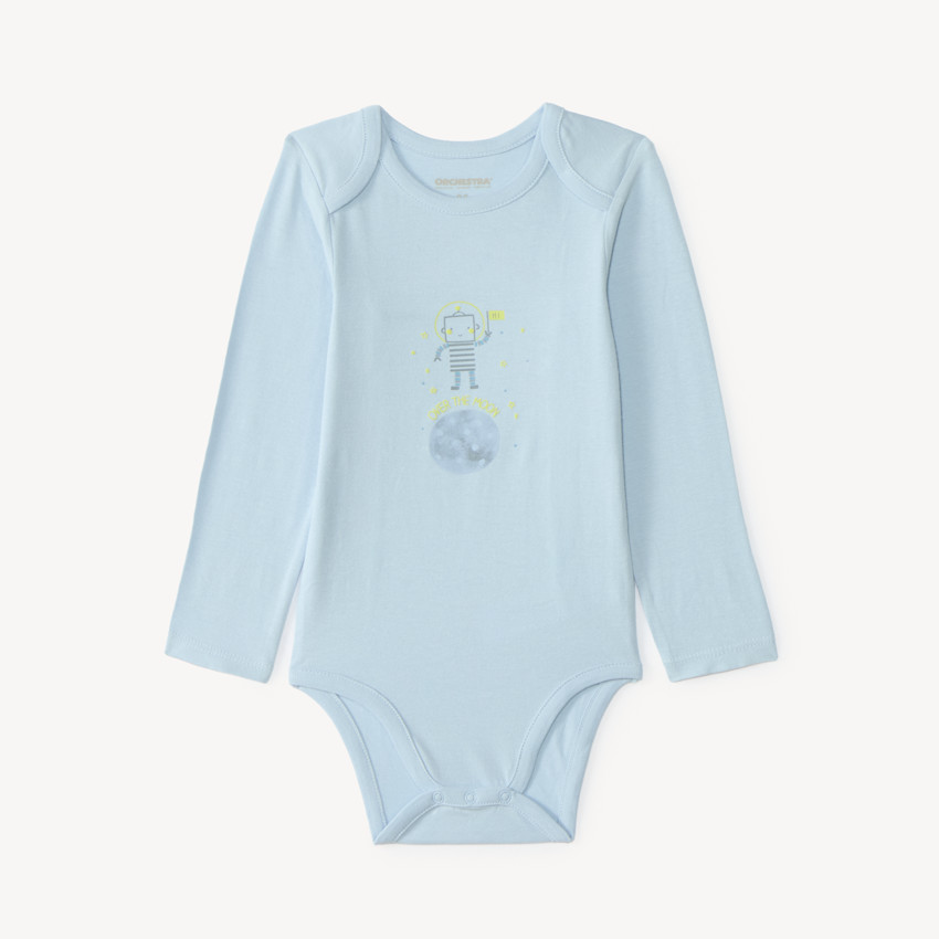 Set van 5 lange mouw rompers voor jongen met robotmotief (Verschillende afwerkingen afhankelijk van de leeftijd) 