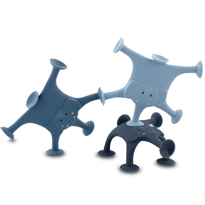 Badspeelgoed dierenspel met zuignappen 3stks  Mrs Elephant Blauw 