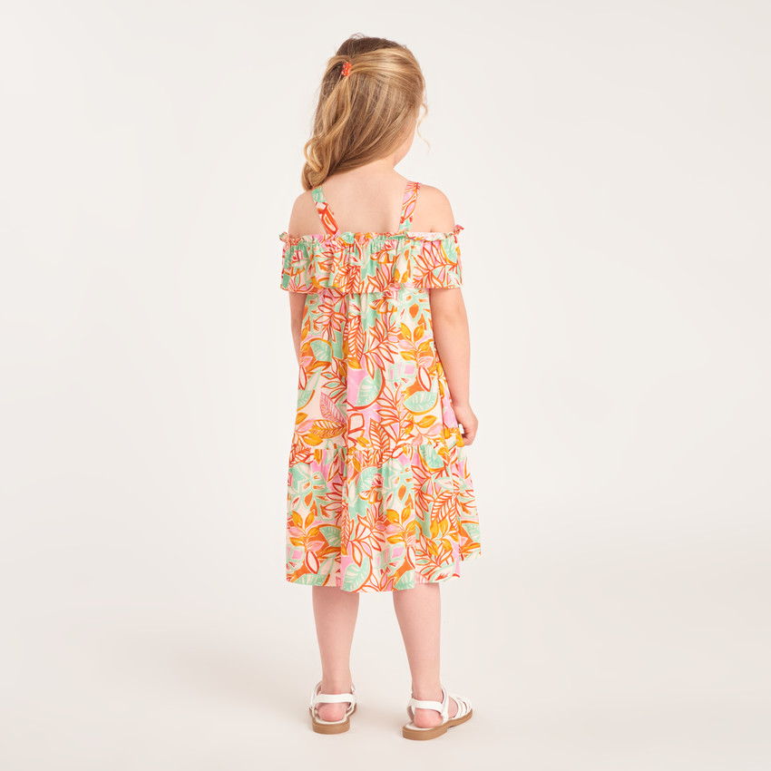 Robe à bretelles imprimée fantaisie fille 