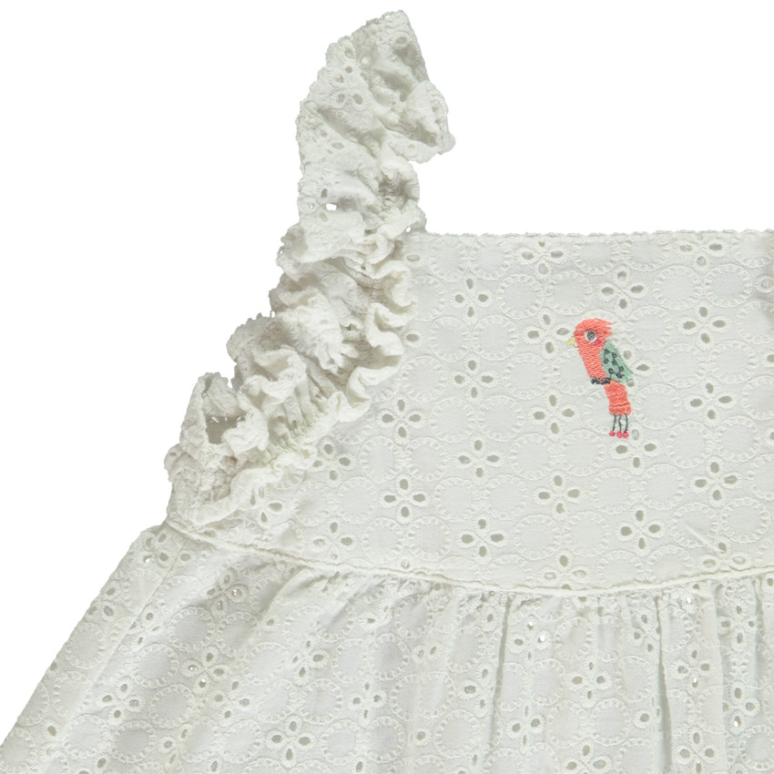 Ensemble 2 pièces avec tunique en broderie anglaise pour bébé fille 