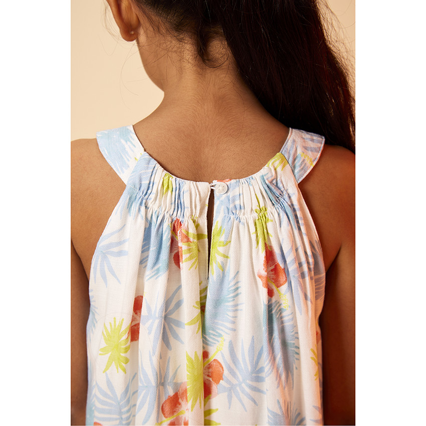 Robe en coton imprimé fleuri pour fille 