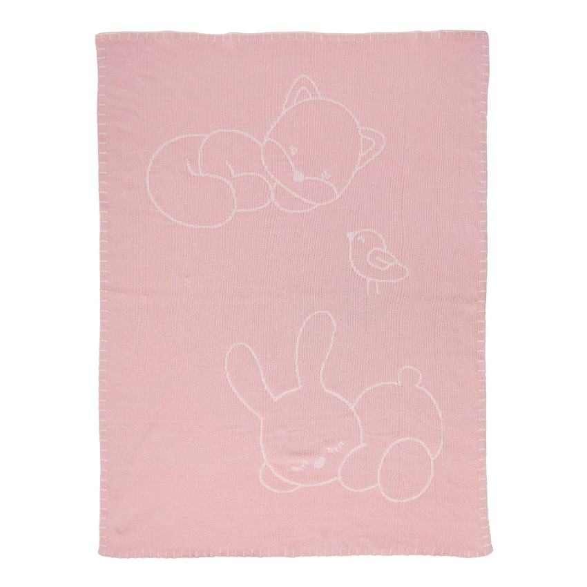 Couverture tricotée réversible 100 x 75 cm Alice & Pomme 