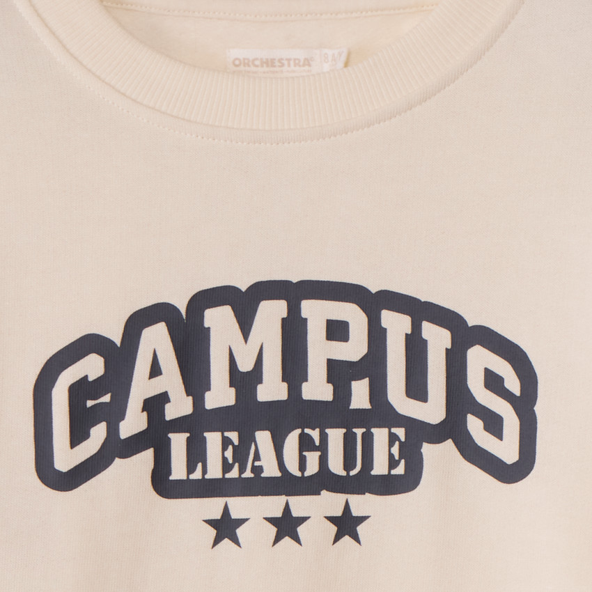 Sweatshirt in fleece met print voor jongens 