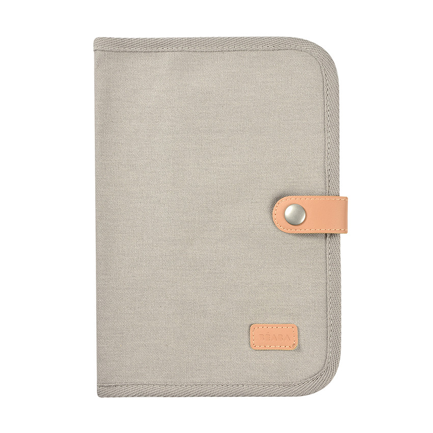 Protège carnet de santé Canvas gris perle 