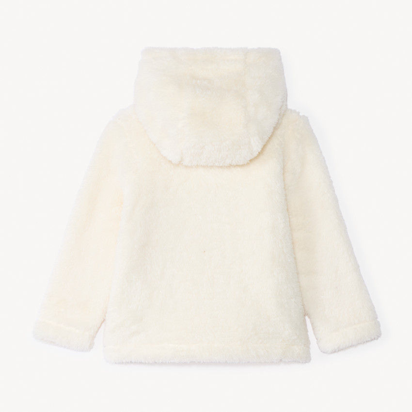 Sherpa fleecevest met kap voor babymeisje 