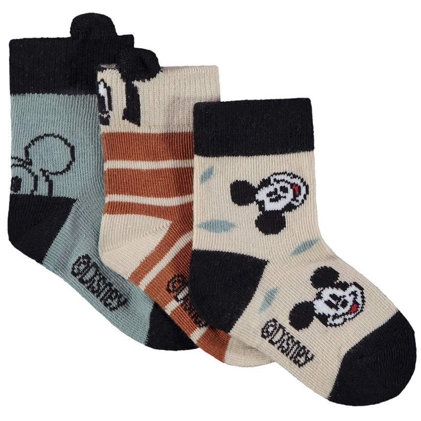 Lot de 3 paires de chaussettes Mickey Disney pour bébé garçon 