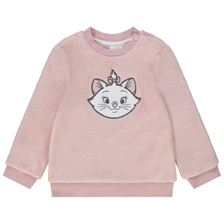 Sweatshirt fleece in sherpa patch Marie Disney voor baby meisje 