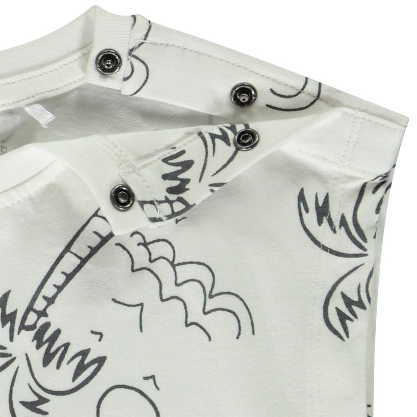 T-shirt met korte mouwen met palmenprint voor baby jongen 